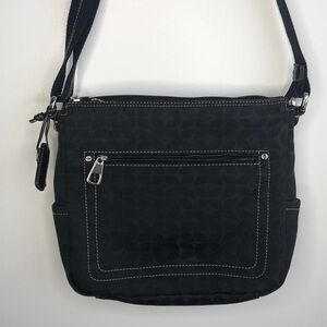 Fossil black canvas crossbody bag